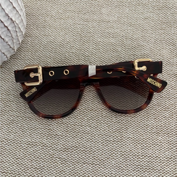 Moschino Buckle Tortoise Sunglasses - Picture 3 of 12